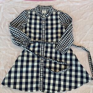 Crewcuts Navy and White Checkered Kids Casual Dress